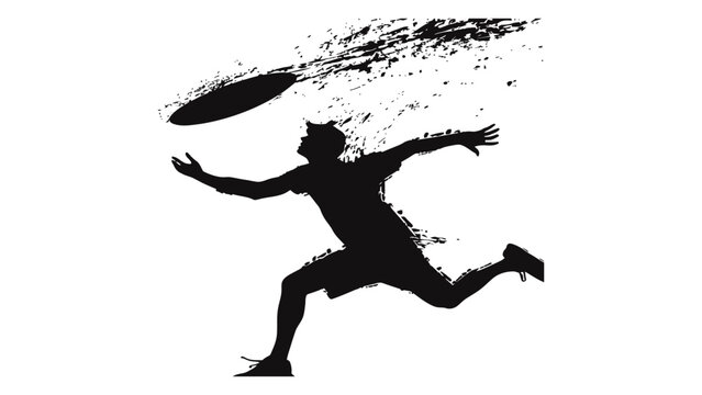 Athlete throws a flying disc across the field during a competitive game of ultimate frisbee.