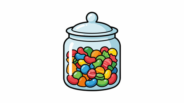 A jar filled with colorful candies