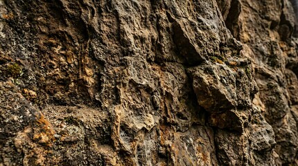 Fototapeta premium Rocky cliff face with moss growth.