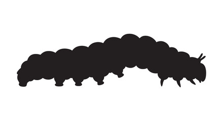 Caterpillar Silhouette On White Background Insect Form Illustration © MD