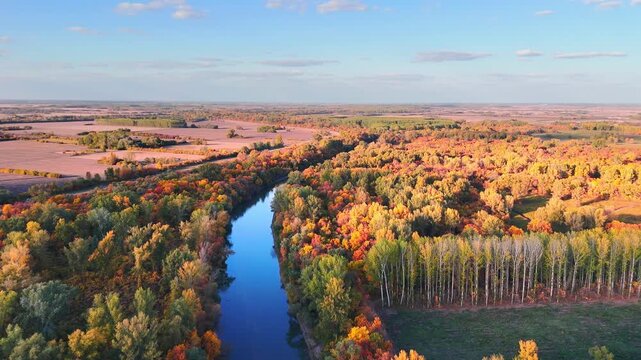 Tisza and Cris River in autumn, Csongrad, Hungary