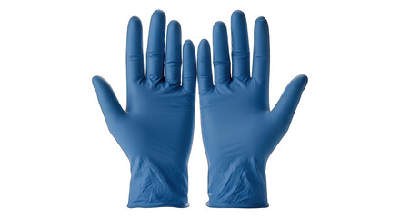 Fototapeta premium Pair of Blue Nitrile Gloves Isolated on White Background.