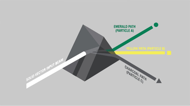 Light physics prism dispersing white ray into colorful spectrum