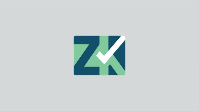 Modern geometric ZK monogram letter logo design