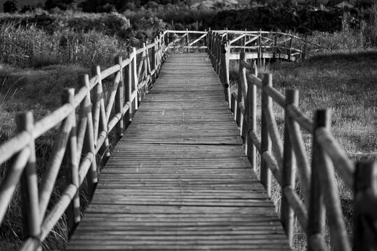 Camino de madera en la playa