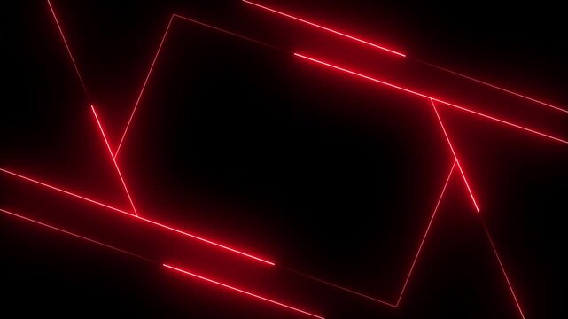 Futuristic Neon Line Animation Loop with Glowing Cyberpunk Linear Waves and Abstract Motion Graphics Elements for Creative Overlay