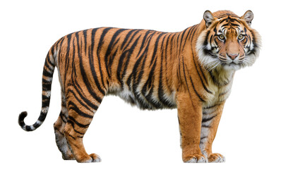 Obraz premium Bengal tiger standing profile view full body