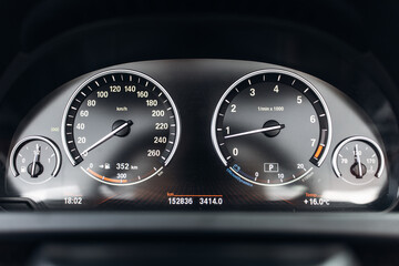 Naklejka premium Modern car dashboard with backlight