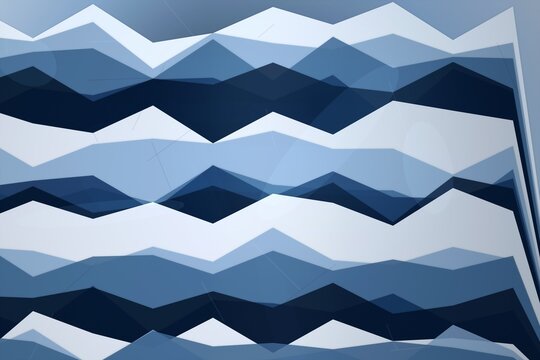 Abstract geometric landscape with blue and white layers