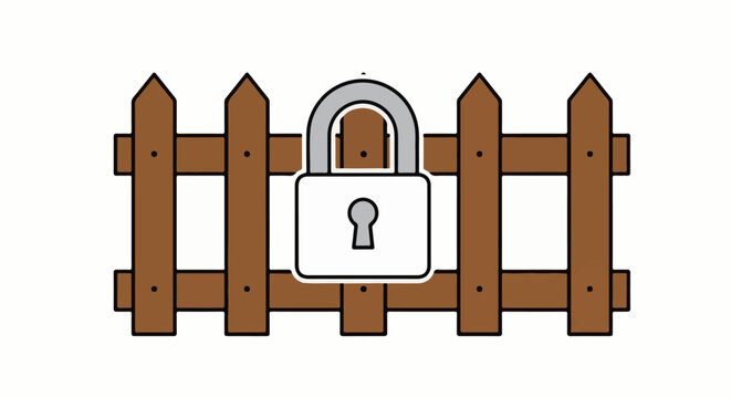 A locked wooden fence, symbolizing security and restriction