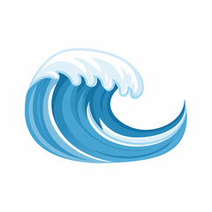 Fototapeta premium Stylized Blue Ocean Wave with White Foam