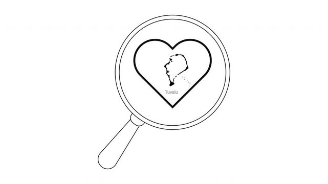 Magnifying glass over a broken heart symbol with a map inside.