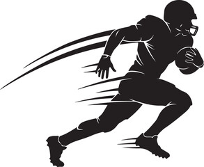 Fototapeta premium American football player running with ball in motion lines action