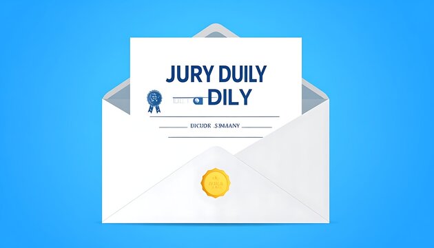 Jury duty summons letter in envelope.