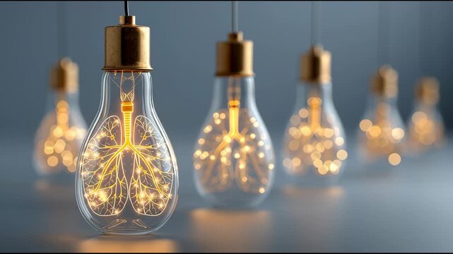 Illuminated light bulbs show the theme of learning by revealing ideas and concepts that are often not seen.
