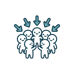 Fototapeta premium A group of stylized figures gathered together in a circle