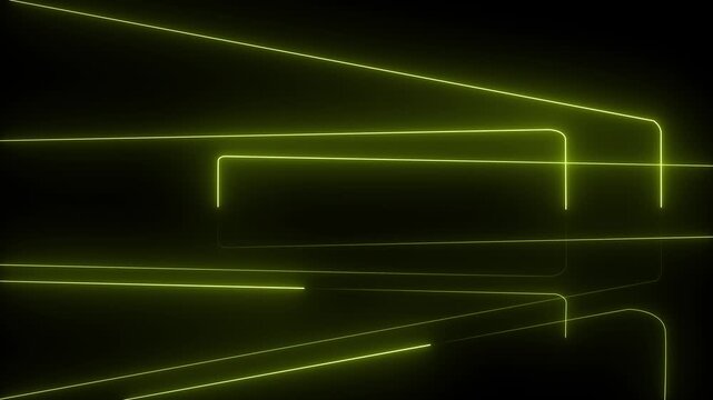Futuristic Neon Line Animation Loop with Glowing Cyberpunk Linear Waves and Abstract Motion Graphics Elements for Creative Overlay