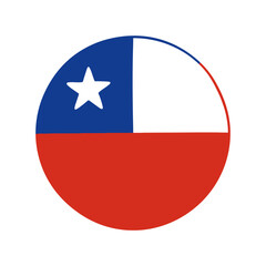 Fototapeta premium The national flag of Chile is shown in a circular icon