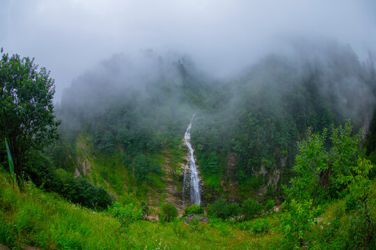 Bride's Veil Waterfall and its scenery, Rize