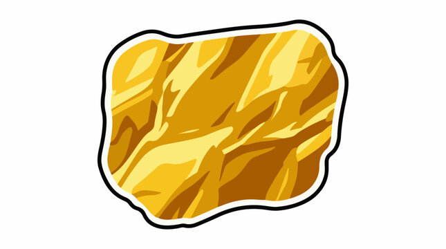 A yellow-brown abstract shape with black outline