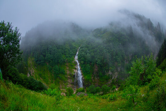 Bride's Veil Waterfall and its scenery, Rize