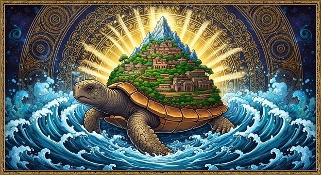 Lord Vishnu Kurma Avatar Cosmic Turtle