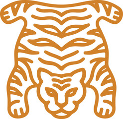 Minimalist Orange Tiger Line Art - Stylized Feline Silhouette for Design © Quin Barito