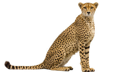 Cheetah sitting with spotted fur and black stripes © Anneliese