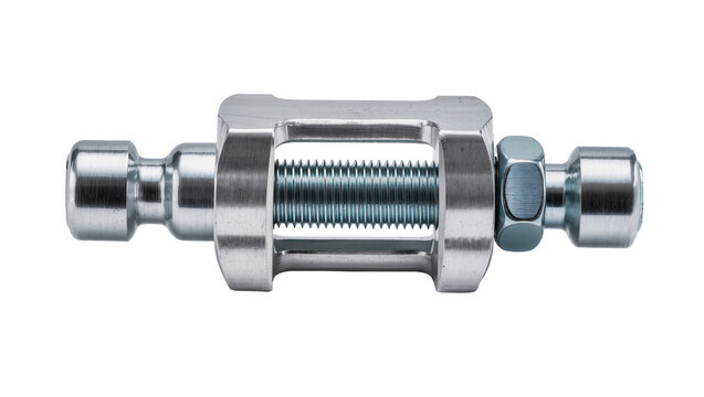 Metal turnbuckle with threaded rod and nut