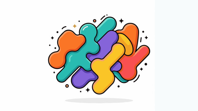 A colorful abstract illustration of multicolored blobs
