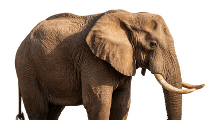 Obraz premium African elephant with large tusks and ears, side view