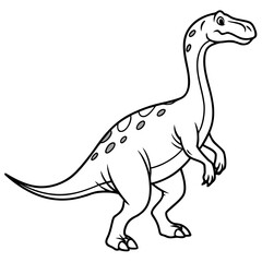 Spotted long neck dinosaur outline illustration for kids with dinosaur sauropod brachiosaurus © nemeera