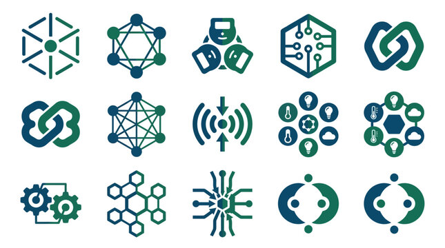 Technology icons for business communication.