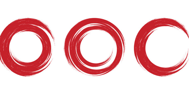 Straight red ink vector lines pack. Bloody color long and round hand-drawn brushstroke text highlights, frames, circles.