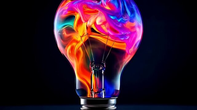 Smoke swirls inside glass light bulb filament art for concepts of energy, creativity, environment, innovation, or abstract design projects.