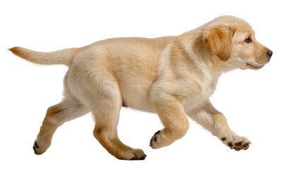 Golden Labrador puppy walking side view © Aino