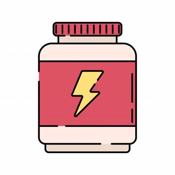 Protein Jar Flat design style icon animation with minimal, smooth transitions, and simple. No background. Alpha Channel