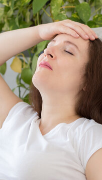 woman suffering headache