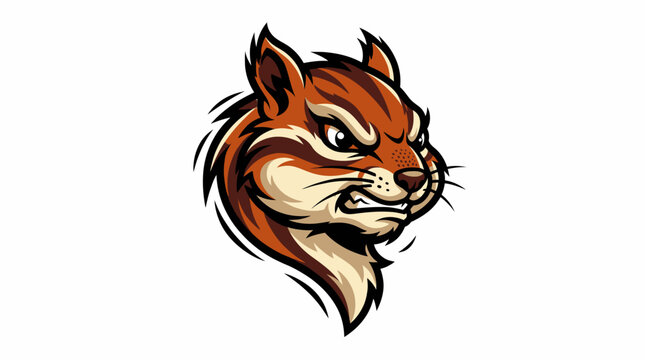 Furry cartoon chipmunk head profile.