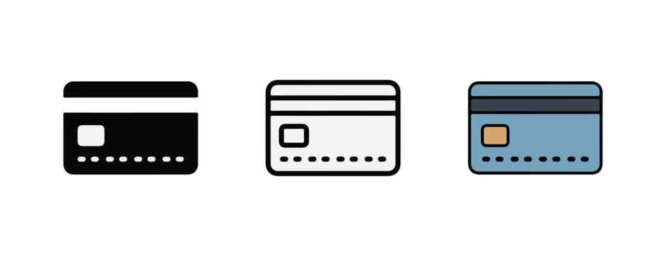 credit cards with varying styles and color palettes for financial or transactional concepts