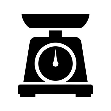 Kitchen weight scale icon for measurement of food ingredients.