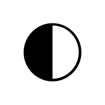 A simple black and white circle icon on a white background