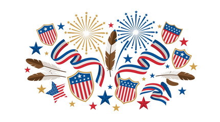 Obraz premium American Patriotic Fireworks Celebration.