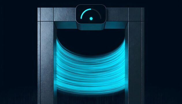 Biometric fingerprint scan glowing in dark futuristic security verification interface