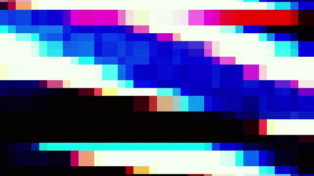 Glitch Pixel Transition Bundle Pack with Colorful Error Code Block and 2D Flat Pixel Effect