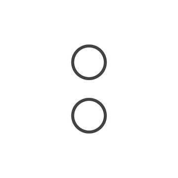 Two simple black circles are stacked vertically on white background