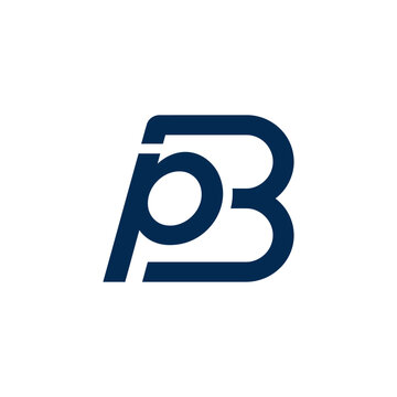 Minimalist dark blue PB monogram letter logo design.