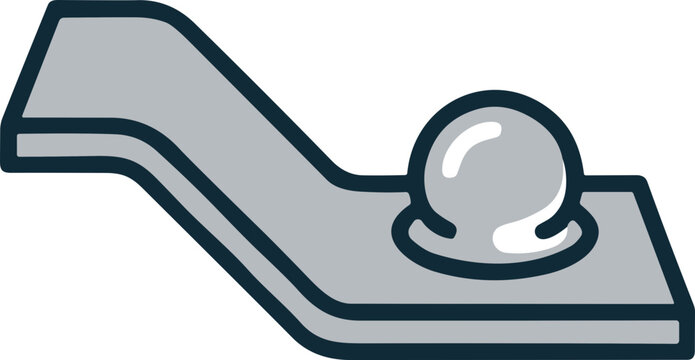 Abstract metallic shape with a liquid drop