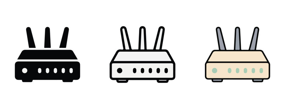 wireless routers with antennas on a white background  internet technology devices
