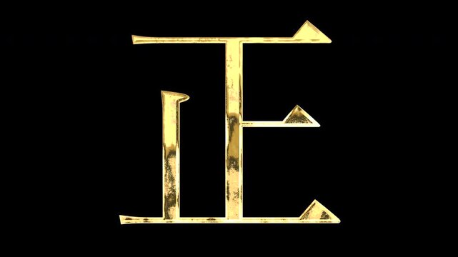 A golden kanji character "正". Its meaning is "correct or right". It reflects light, causing the pattern to change. Supports alpha channels.